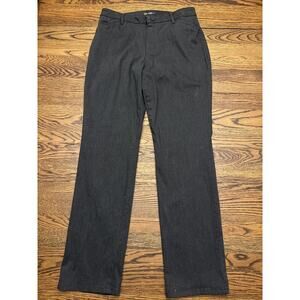 Lee Womens Dress Pants Wash & Wear Dark Gray 12L Relaxed Fit Straight Mid Rise